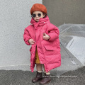 Children's Long Down Jacket With Bear Label